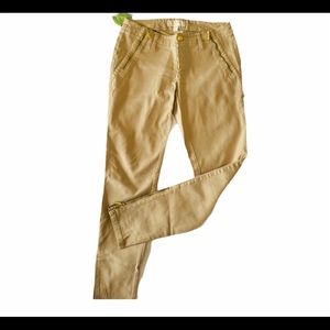 Michael Kors beige tan jeans with leg zippers sz 2